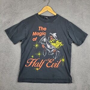 Half Evil 333 Wizard Hourglass T-Shirt Mens Medium Black Streetwear Graphic Tee